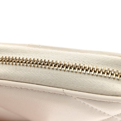 Chanel Lambskin Quilted Chanel 19 Zip Around Coin Purse Wallet White 8 of 8
