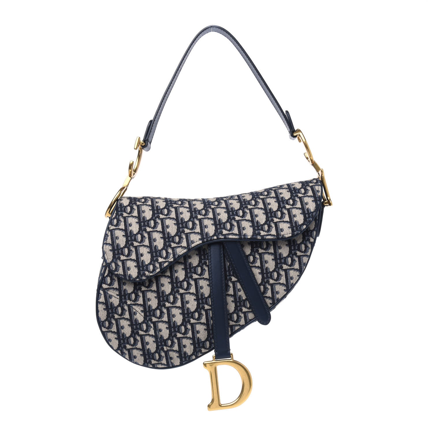 Christian Dior Oblique Saddle Bag Blue 1 of 4
