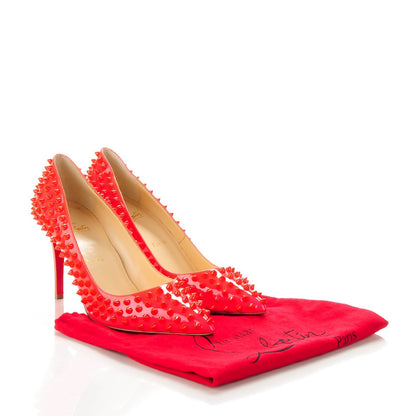 Christian Louboutin Patent Pigalle Spikes 85 Pumps 41 Fluo Rose Paris 6 of 7
