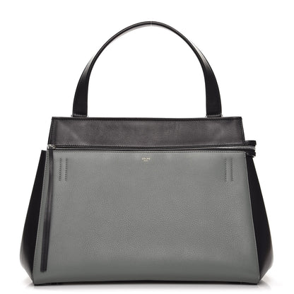 Celine Calfskin Large Bi-Color Edge Shoulder Bag Almond 1 of 8
