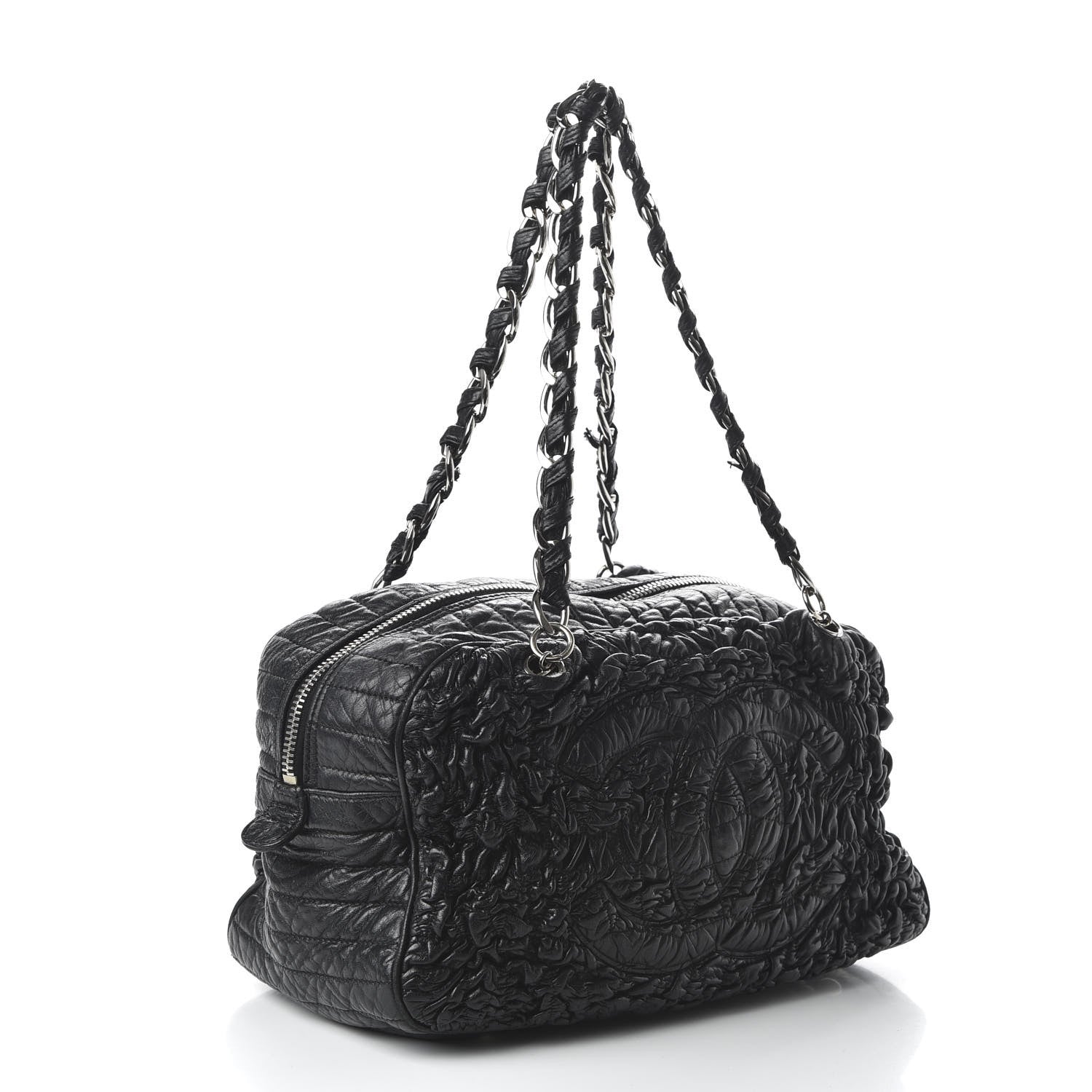 Chanel Lambskin Astrakan Bowler Black 3 of 10