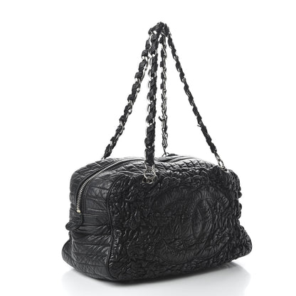 Chanel Lambskin Astrakan Bowler Black 3 of 10