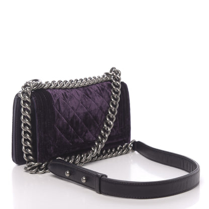 Chanel Velvet Quilted Small Boy Flap Purple 3 of 11