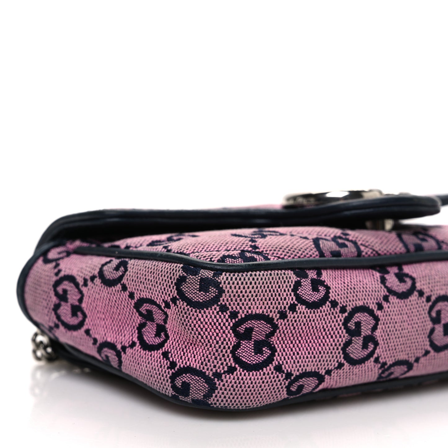 Monogram Multicolor Matelasse Diagonal Super Mini GG Marmont Shoulder Bag Pink Blue