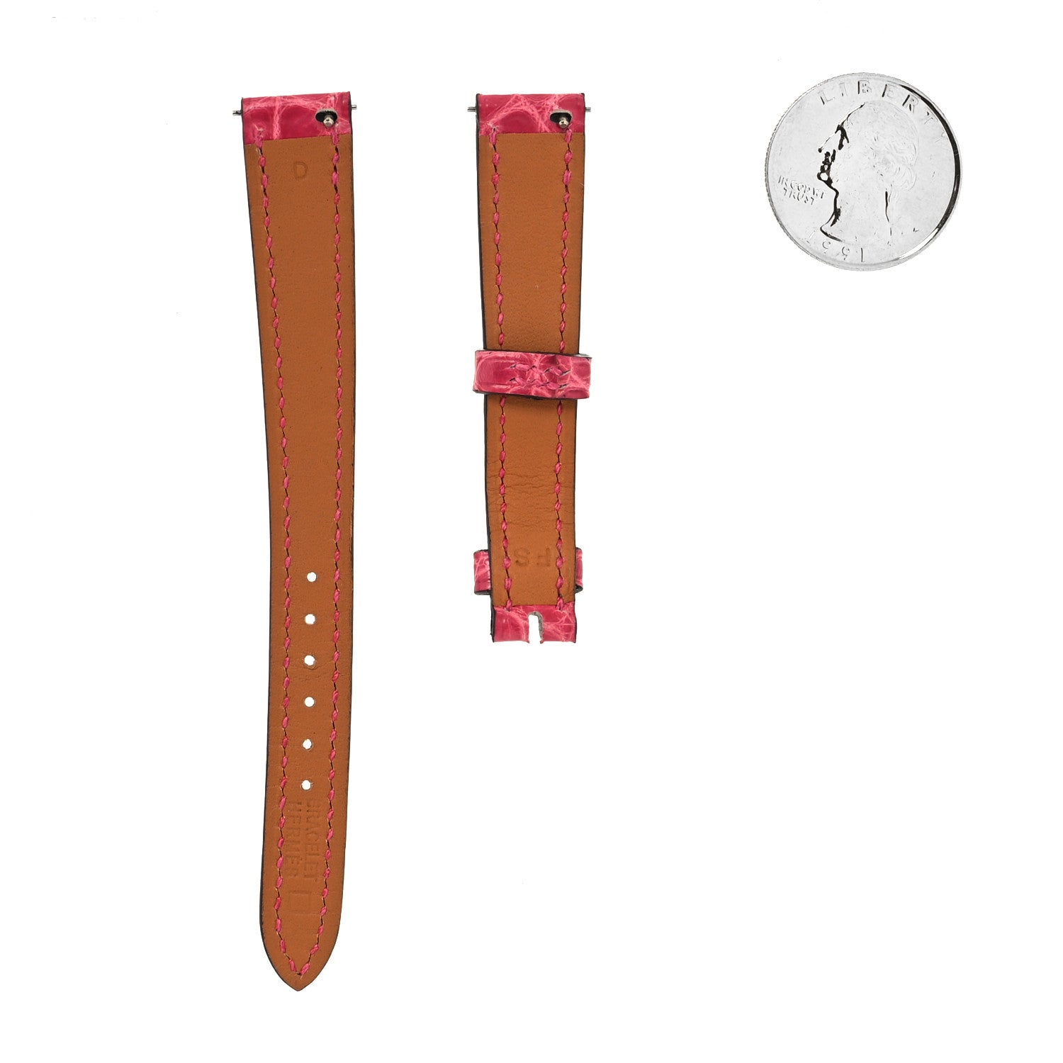 Hermes Shiny Alligator Cape Cod Watch Strap FRAMBOISE 2 of 4