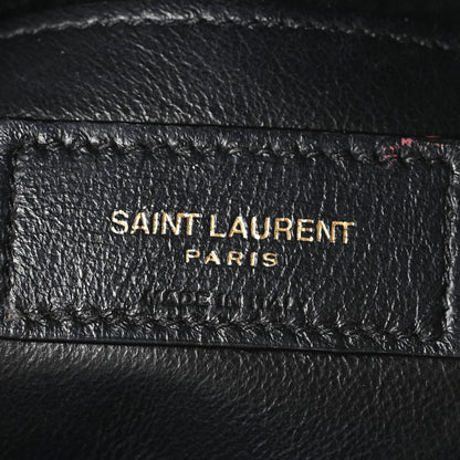 Saint Laurent Sheepskin Matelasse Chevron Monogram Medium College Bag Black 5 of 9