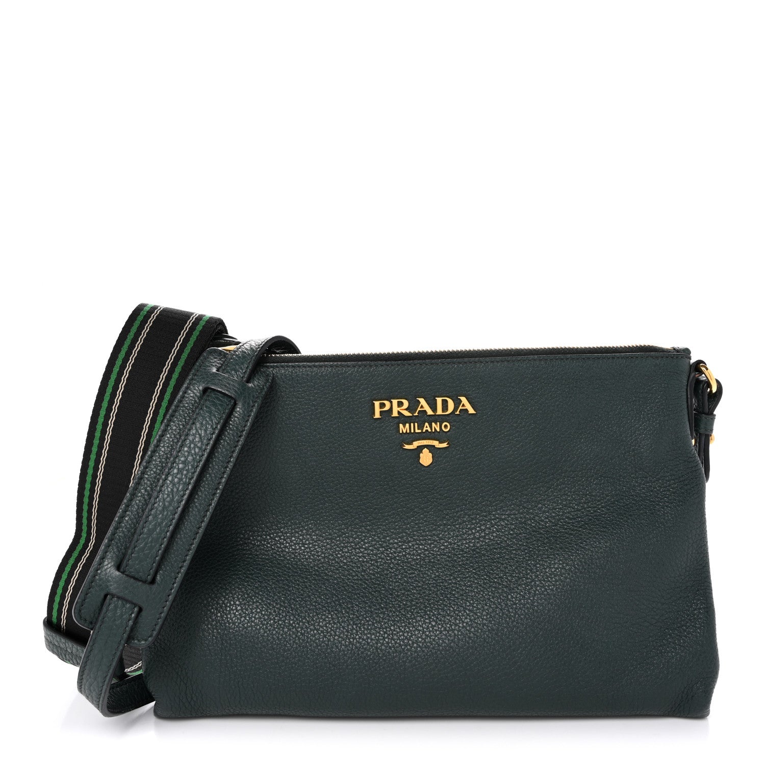 Prada Vitello Phenix Zip Crossbody Bag Smeraldo 1 of 10