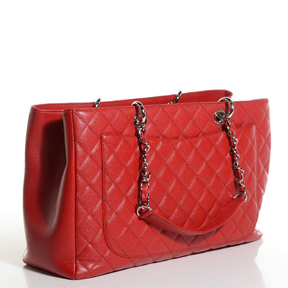 Chanel Caviar Quilted XL Grand Shopping Tote GST Red 2 of 7