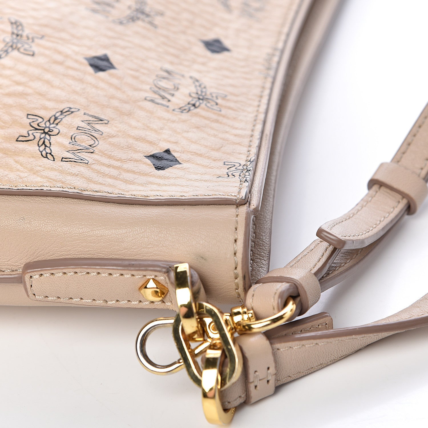 MCM Visetos Medium Essential Shoulder Bag Beige 14 of 17