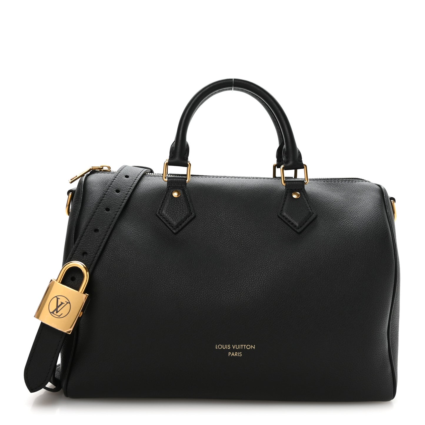 Grained Calfskin Low Key Speedy 30 Black