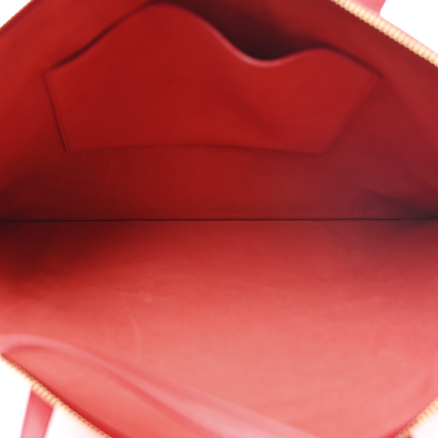 Glossy Calfskin Flat Luggage Shoulder Bag Ultra Red