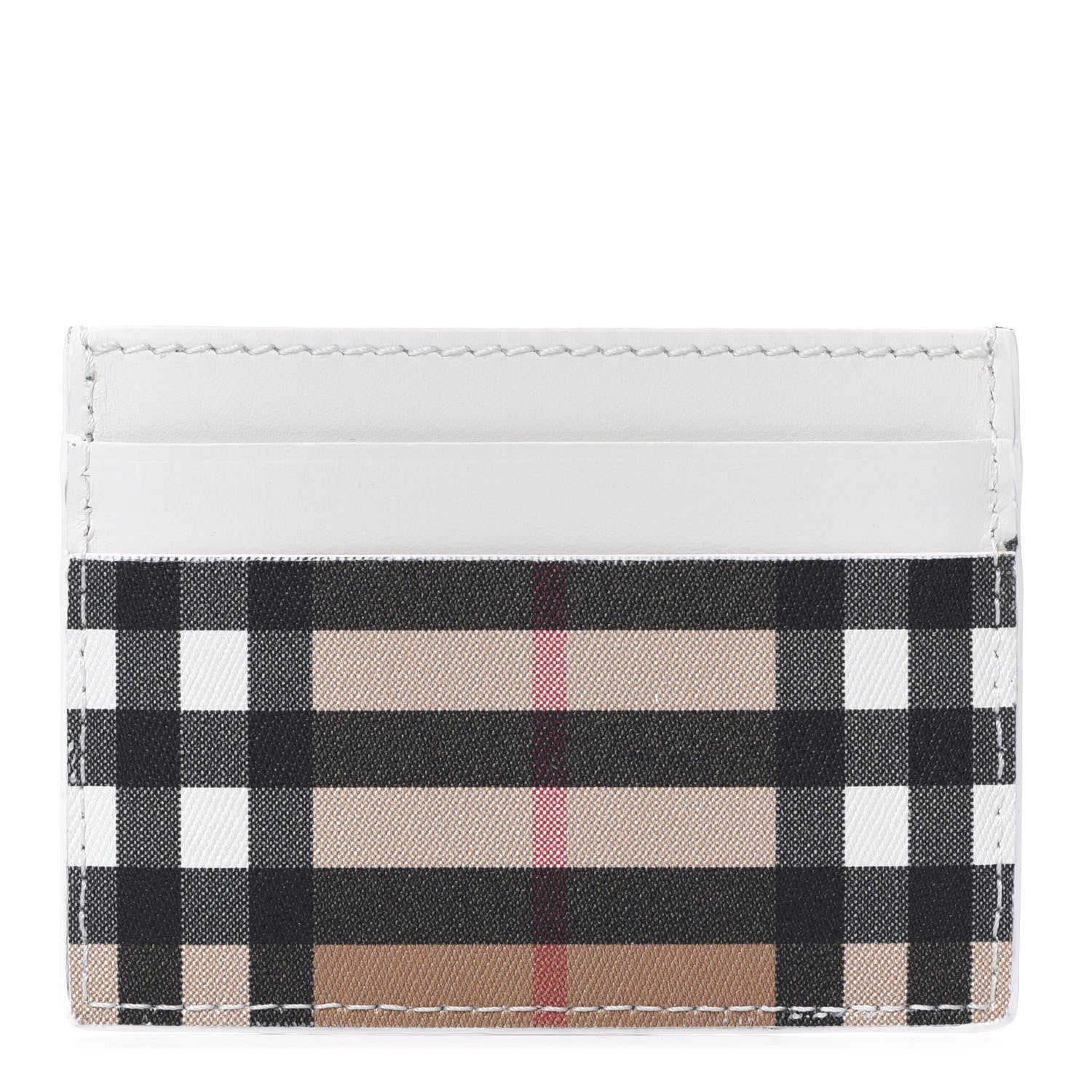 Burberry Vintage Check Calfskin Sandon Card Case White 1 of 7