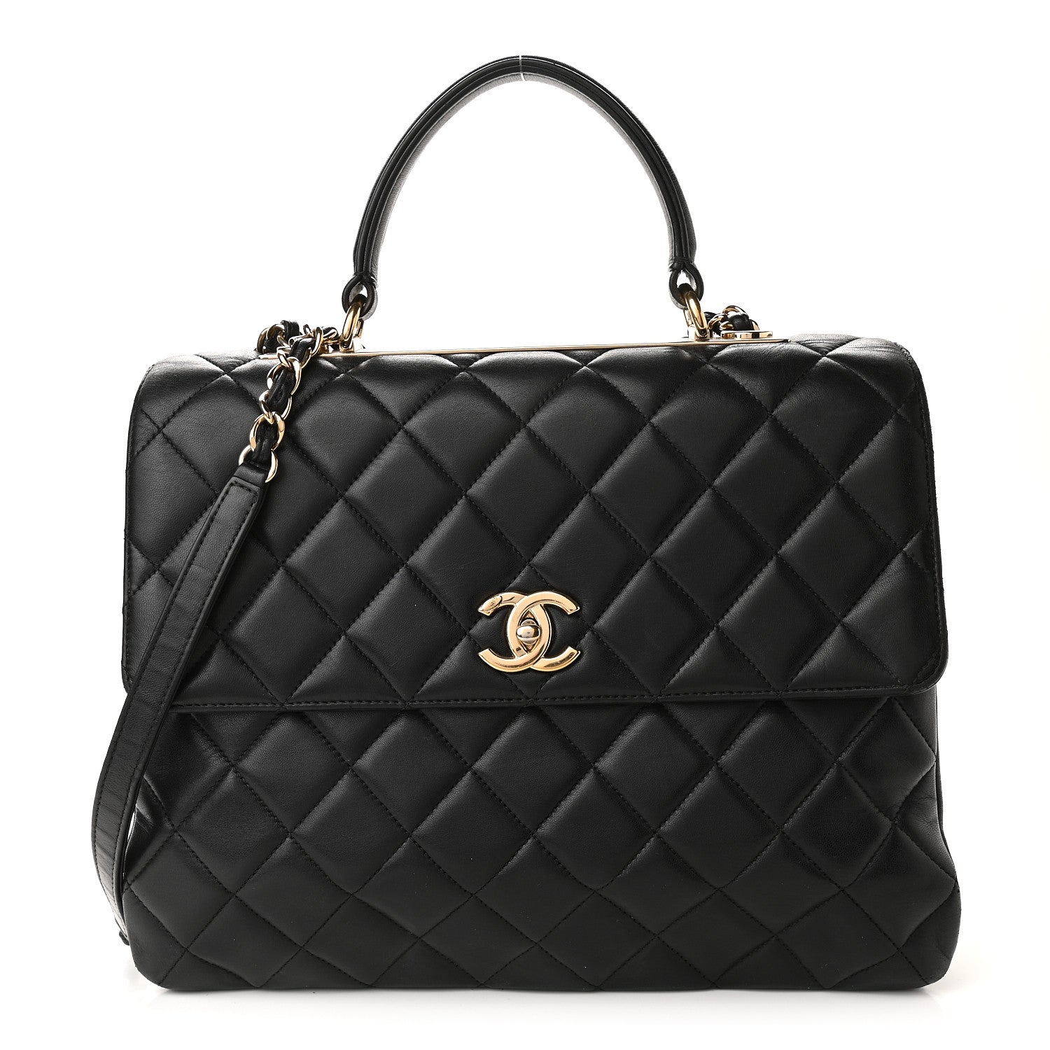 Chanel Lambskin Quilted Large Trendy CC Dual Handle Flap Bag Black 1 of 14