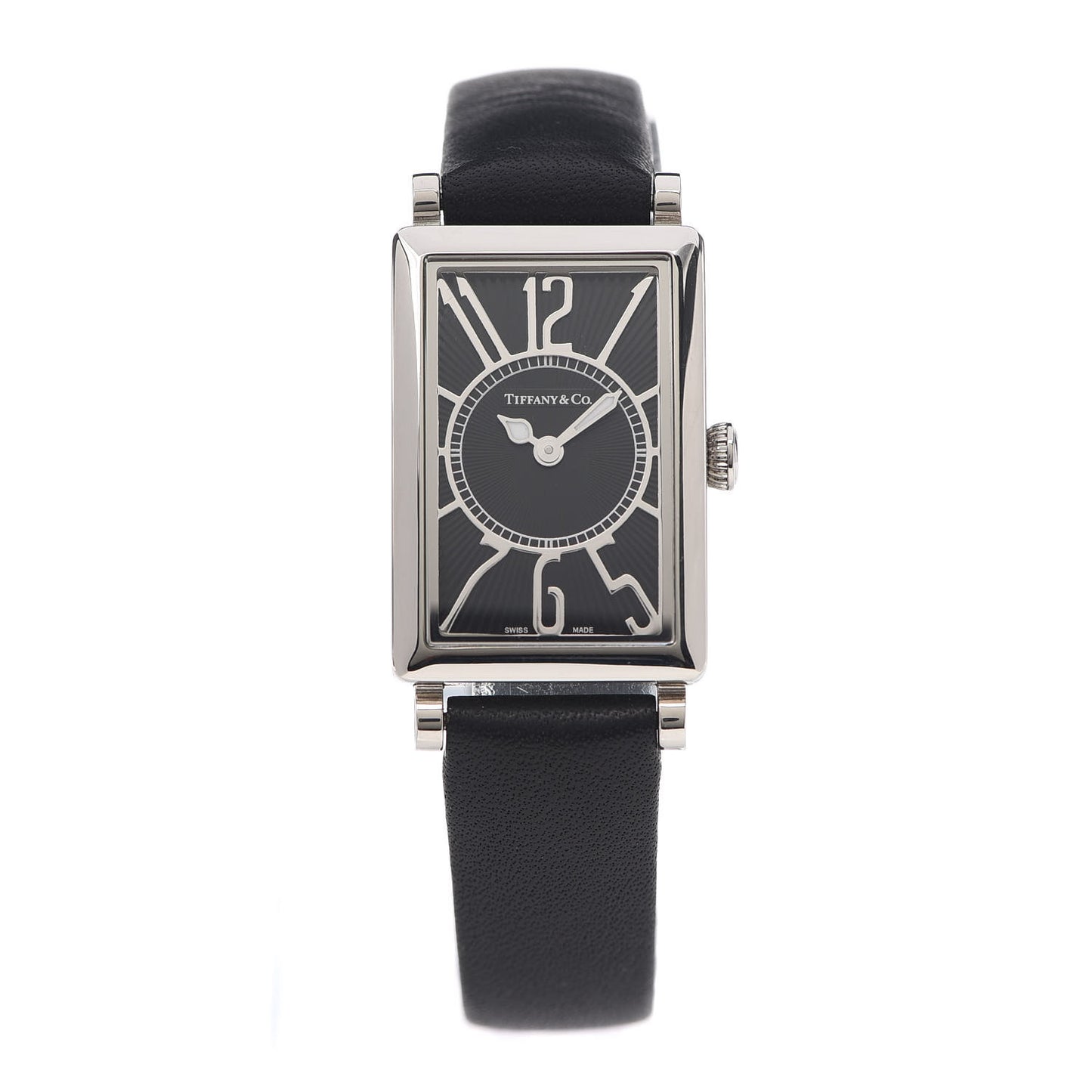 Stainless Steel Calfskin 20mm Gallery Quartz Watch Black