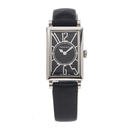 Tiffany Stainless Steel Calfskin 20mm Gallery Quartz Watch Black 1 of 4