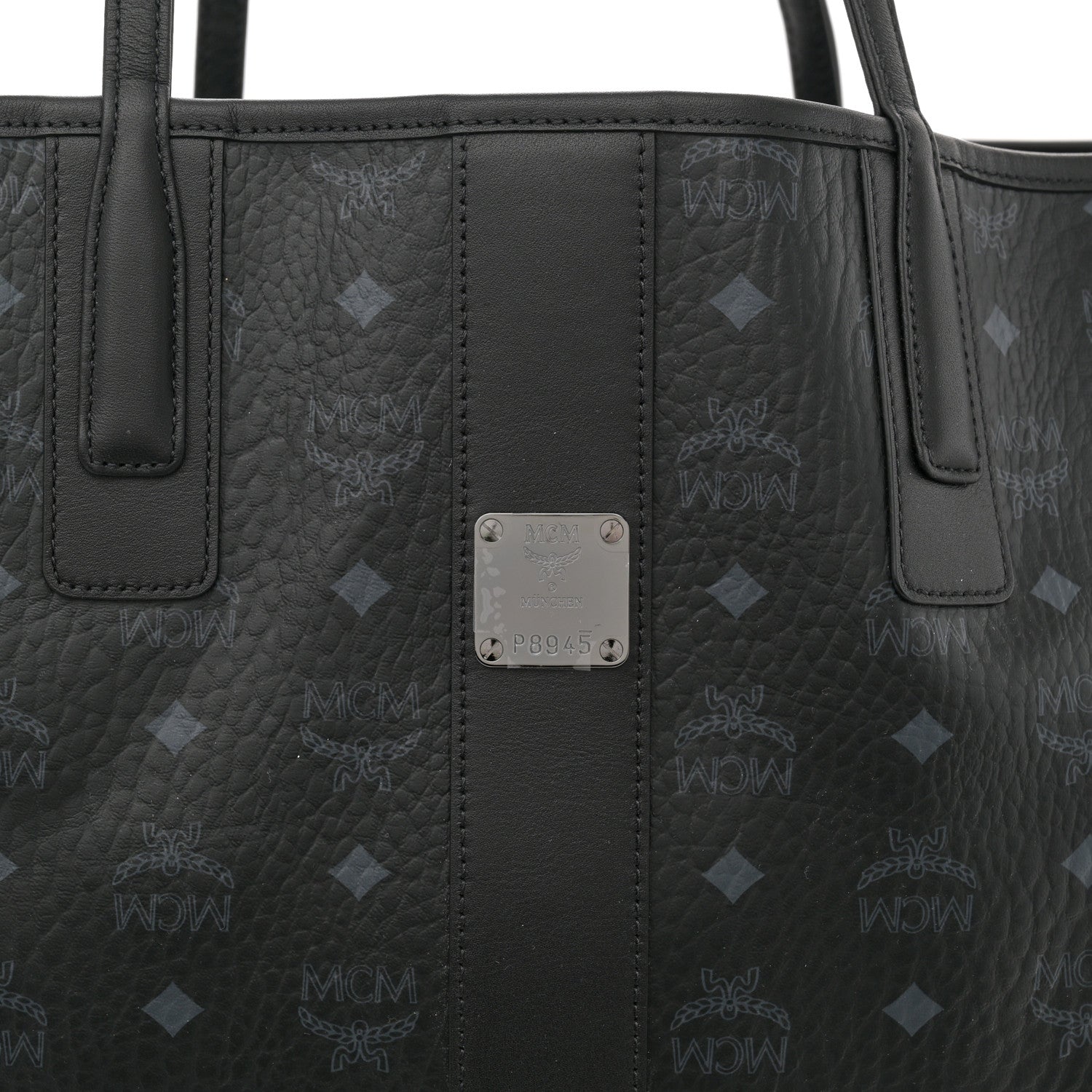 MCM Visetos Large Liz Reversible Shopper Tote Black 13 of 18