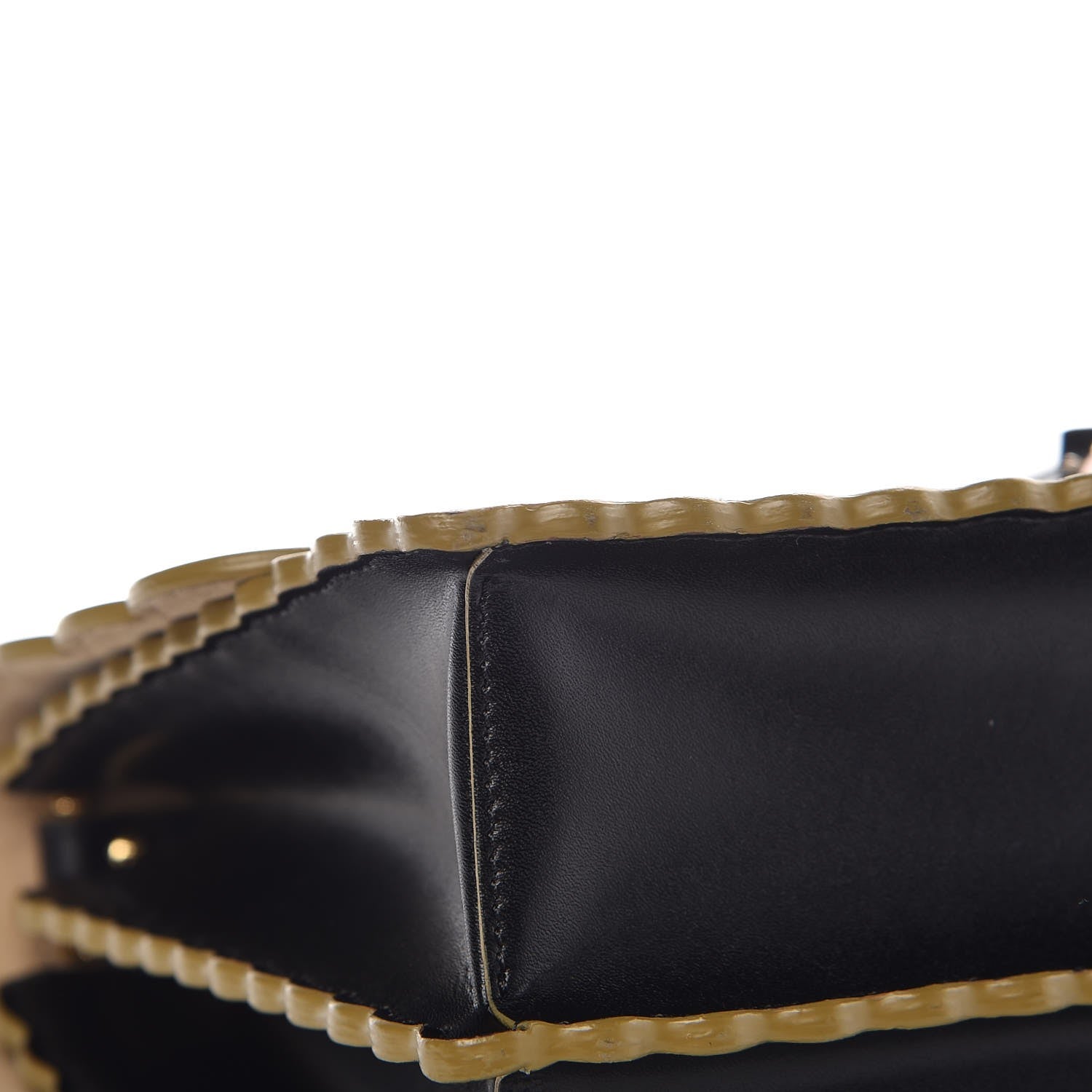 Fendi Vitello Liberty Scalloped Studded Kan I Shoulder Bag Black 9 of 10