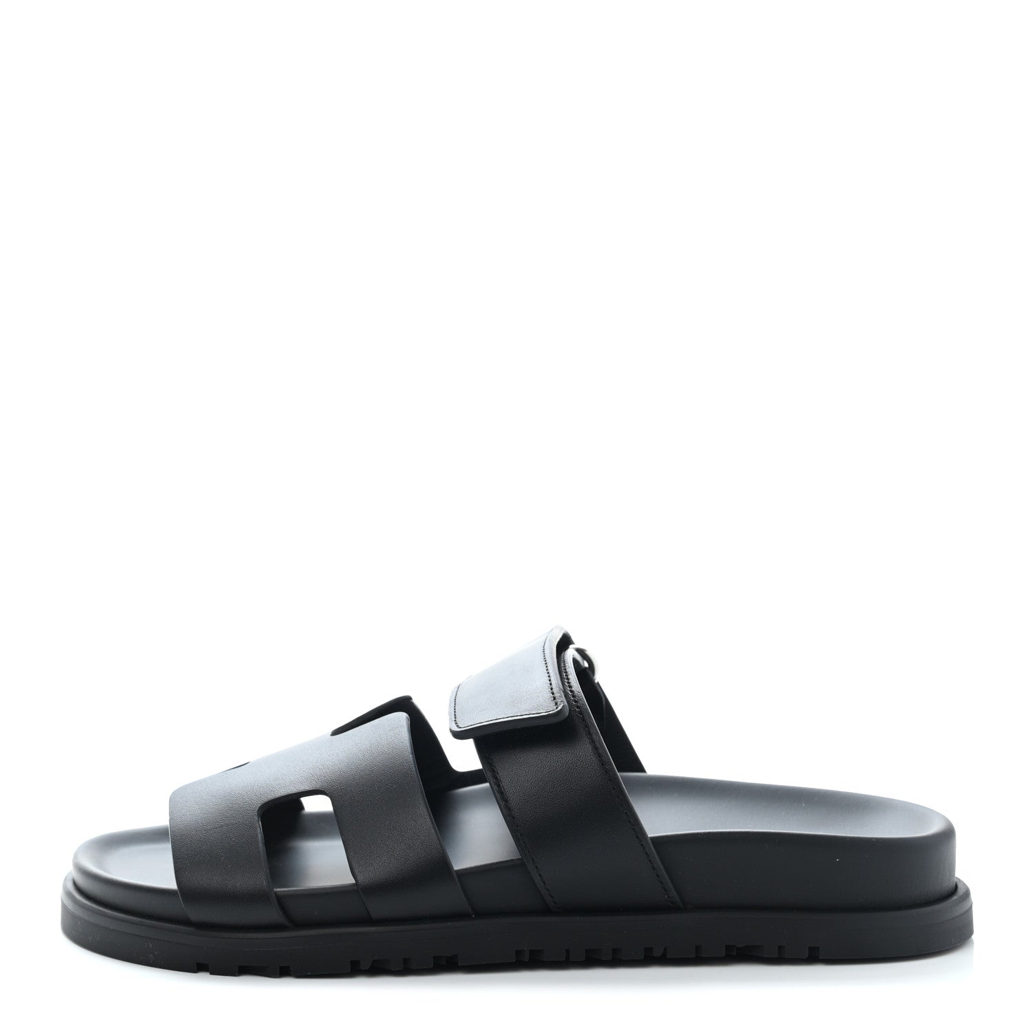 Hermes Calfskin Womens Chypre Sandals 36 Black 1 of 8