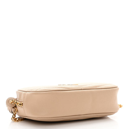 Saint Laurent Grain De Poudre Matelasse Monogram Mini Lou Camera Bag Dark Latte 4 of 9