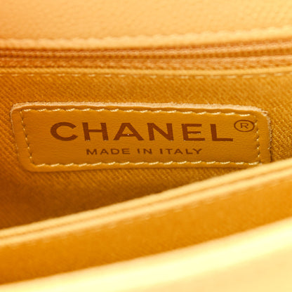 Chanel Caviar Chevron Quilted Mini Coco Handle Flap Yellow 6 of 11