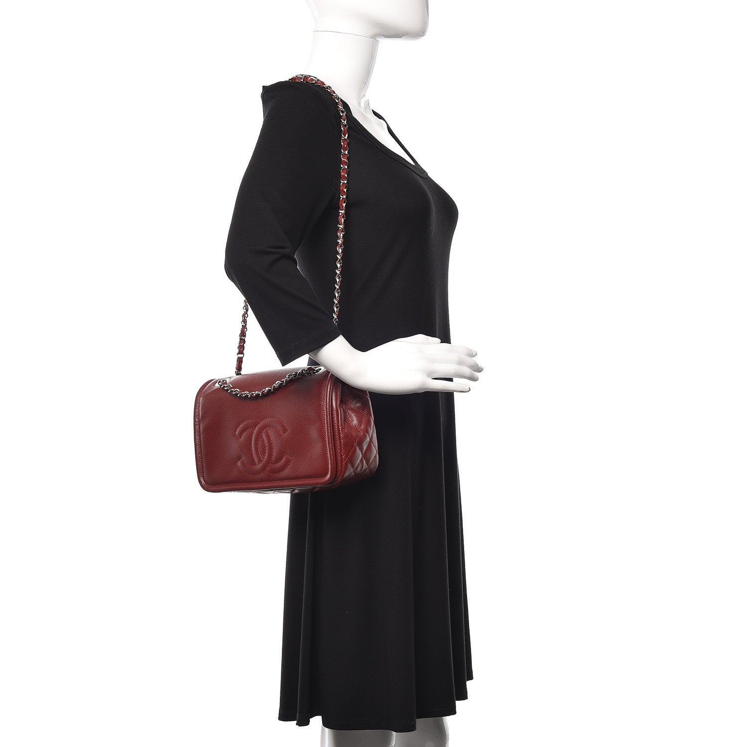 Chanel Caviar Medium Timeless CC Flap Dark Red 2 of 11