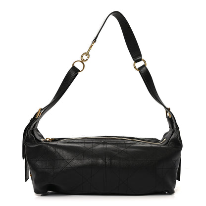 Christian Dior Shiny Grained Calfskin Macrocannage Medium D-Journey Bag Black 1 of 9