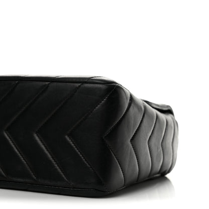 Chanel Lambskin Chevron Quilted Flap Shoulder Bag Black 11 of 14