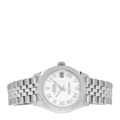 Rolex Stainless Steel 18K White Gold 31mm Oyster Perpetual Datejust Watch White Roman 278274 2 of 5