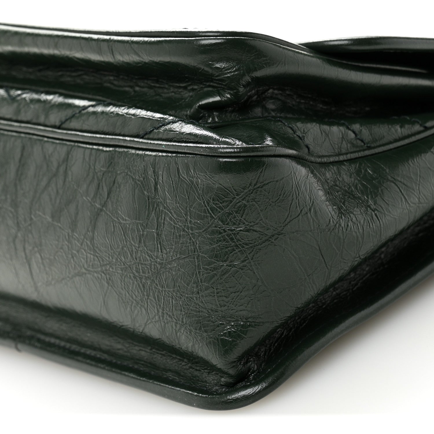Saint Laurent Crinkled Calfskin Matelasse Monogram Medium Niki Chain Satchel Vert Fonce 10 of 10