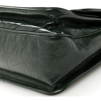 Saint Laurent Crinkled Calfskin Matelasse Monogram Medium Niki Chain Satchel Vert Fonce 10 of 10