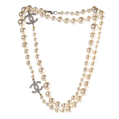 Chanel Graduated Pearl CC Long Necklace Gold 3 of 6