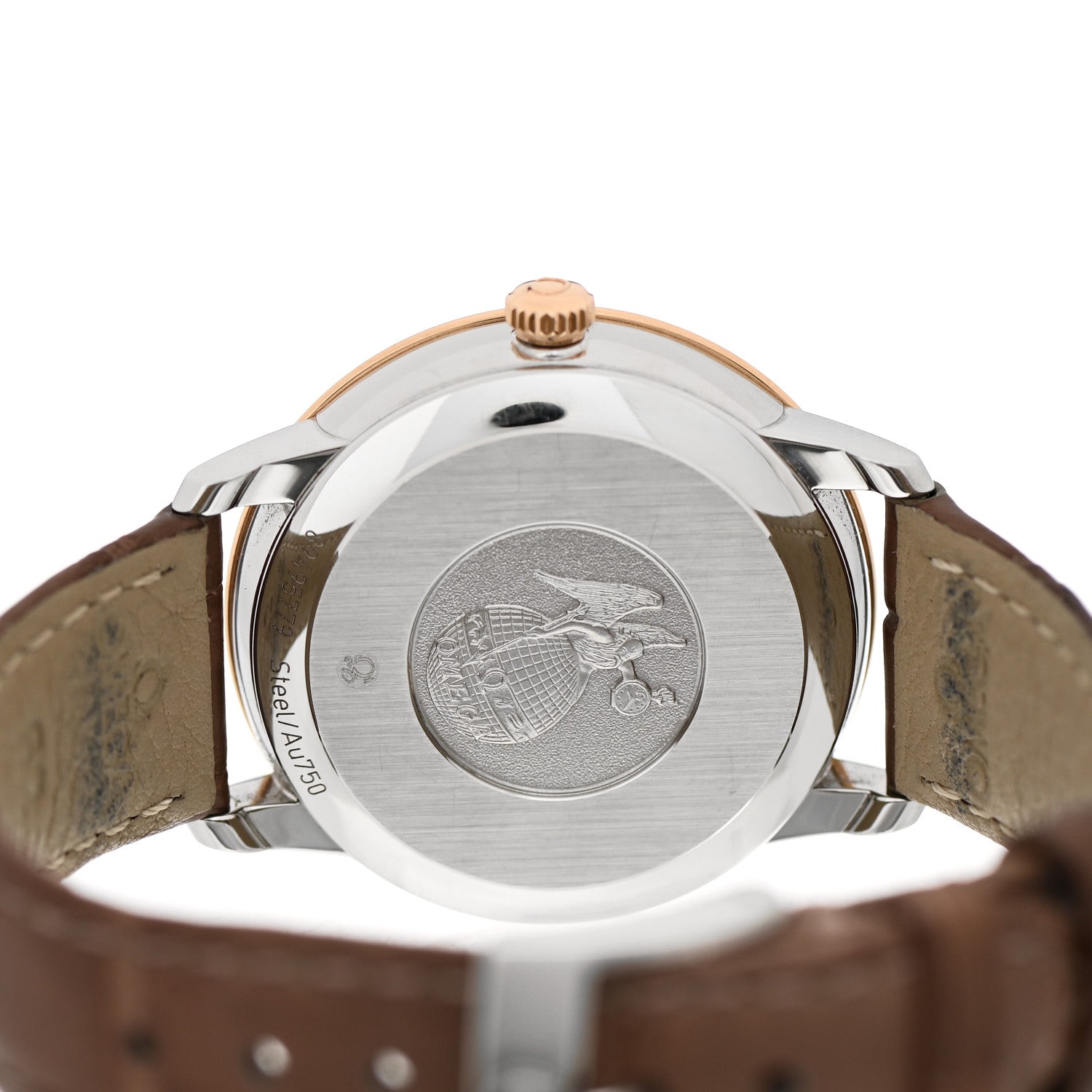 Omega Stainless Steel 18K Red Gold Alligator 33mm De Ville Prestige Automatic Watch 424.23.33.20.09.001 4 of 5