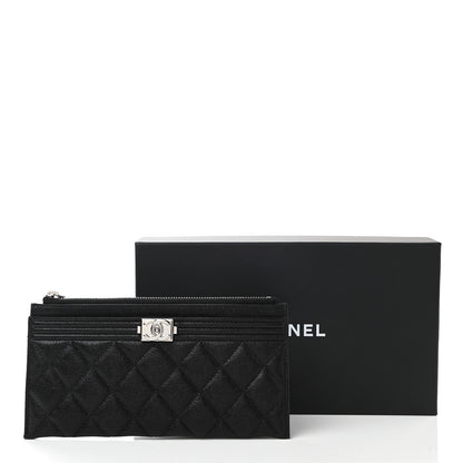 Chanel Caviar Quilted Classic Zip Boy Pouch Black 8 of 8