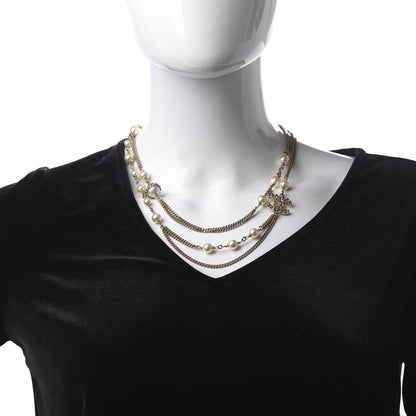 Chanel Pearl Chain CC Multi Strand Necklace Gold 2 of 5