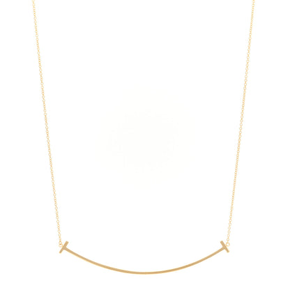 Tiffany 18K Yellow Gold Large T Smile Pendant Necklace 1 of 3