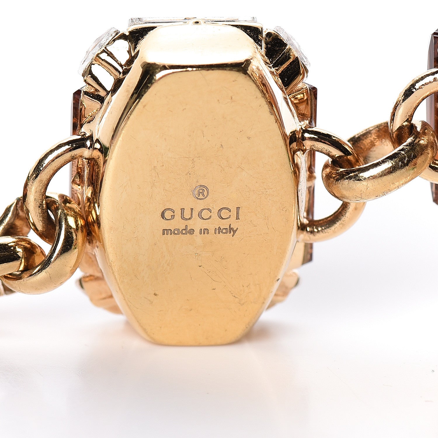 Gucci Swarovski Crystal Horsebit Bracelet 17 Gold 4 of 7
