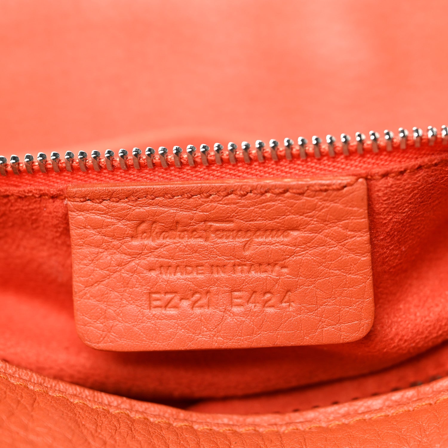 Salvatore Ferragamo Calfskin Small Verve Double Zip Tote Orange 6 of 8