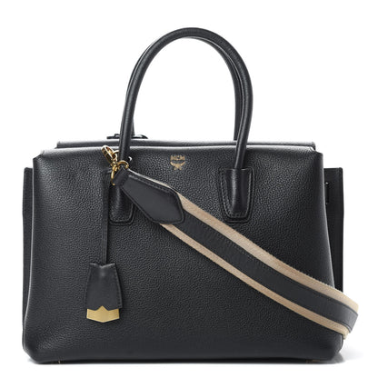 MCM Grained Calfskin Medium Milla Tote Black 1 of 15