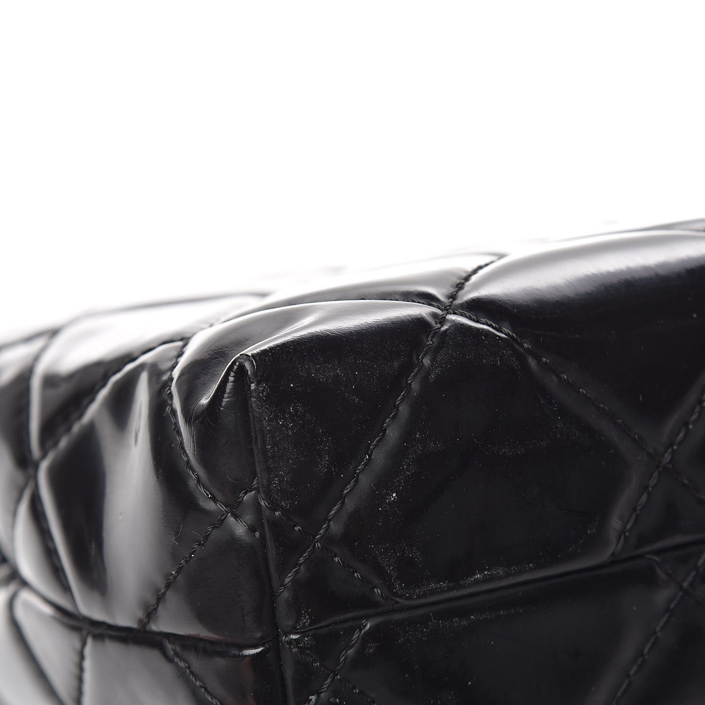 Vinyl Quilted In the Business Flap Bag Black