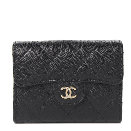 Chanel Caviar Quilted Flap Card Holder Wallet Black 1 of 8