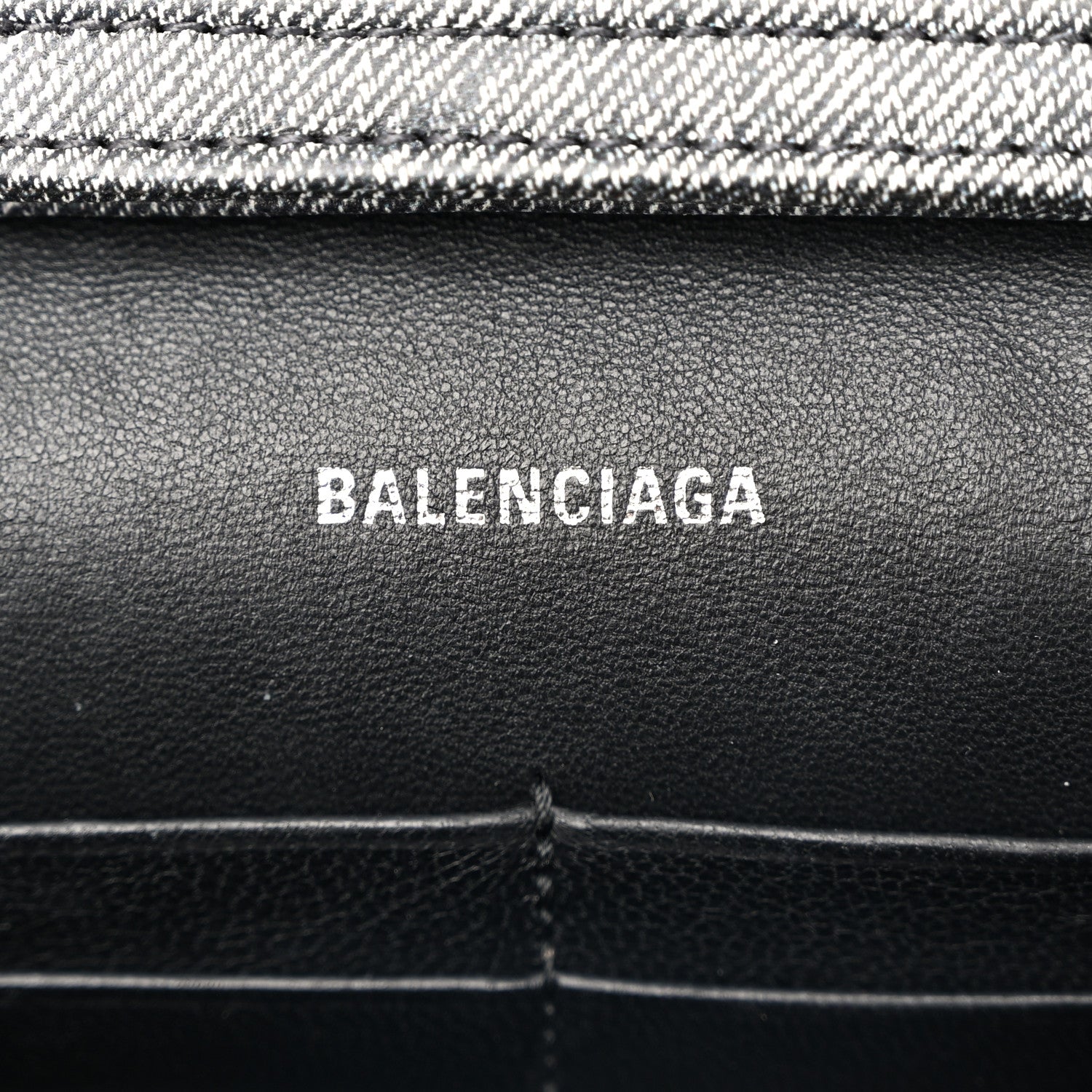 Balenciaga Nappa Denim Printed Hourglass Chain Bag Denim Black 6 of 10