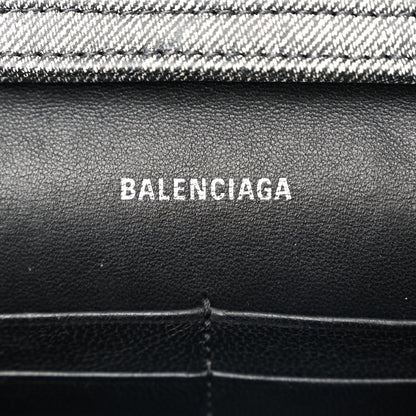 Balenciaga Nappa Denim Printed Hourglass Chain Bag Denim Black 6 of 10