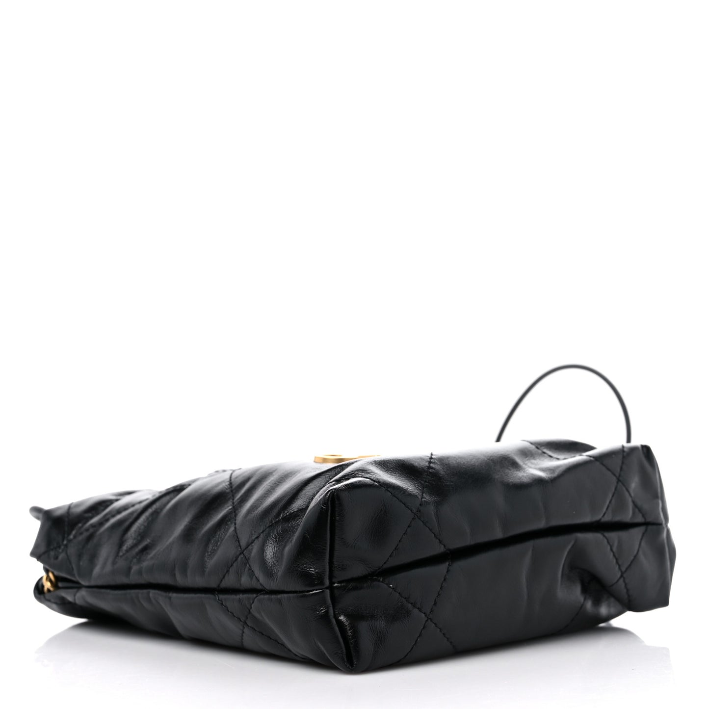 Shiny Calfskin Quilted Mini Chanel 22 Black
