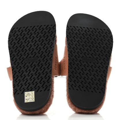 Hermes Suede Goatskin Woolskin Womens Chypre Sandals 37.5 Rose Aube 4 of 4