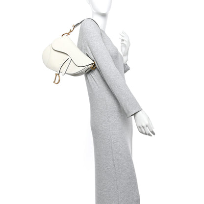 Christian Dior Grained Calfskin Saddle Bag White 2 of 11