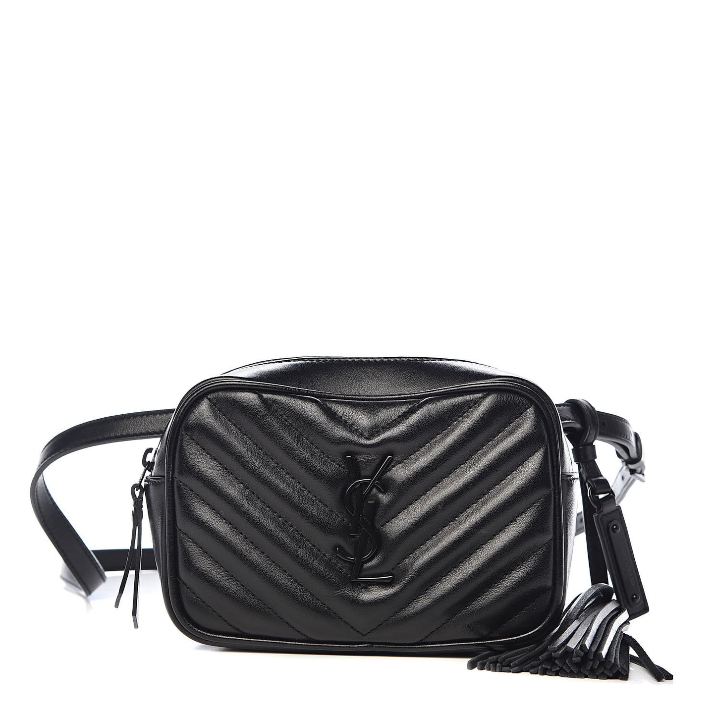 Calfskin Matelasse Monogram Lou Belt Bag Black