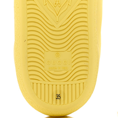 Gucci Calfskin Interlocking G Perforated Womens Ace Sneakers 35 Banana Straw Yellow 8 of 10
