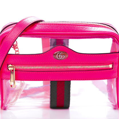 Gucci Vinyl Web Mini Ophidia Transparent Shoulder Bag Fluorescent Fuchsia 7 of 10