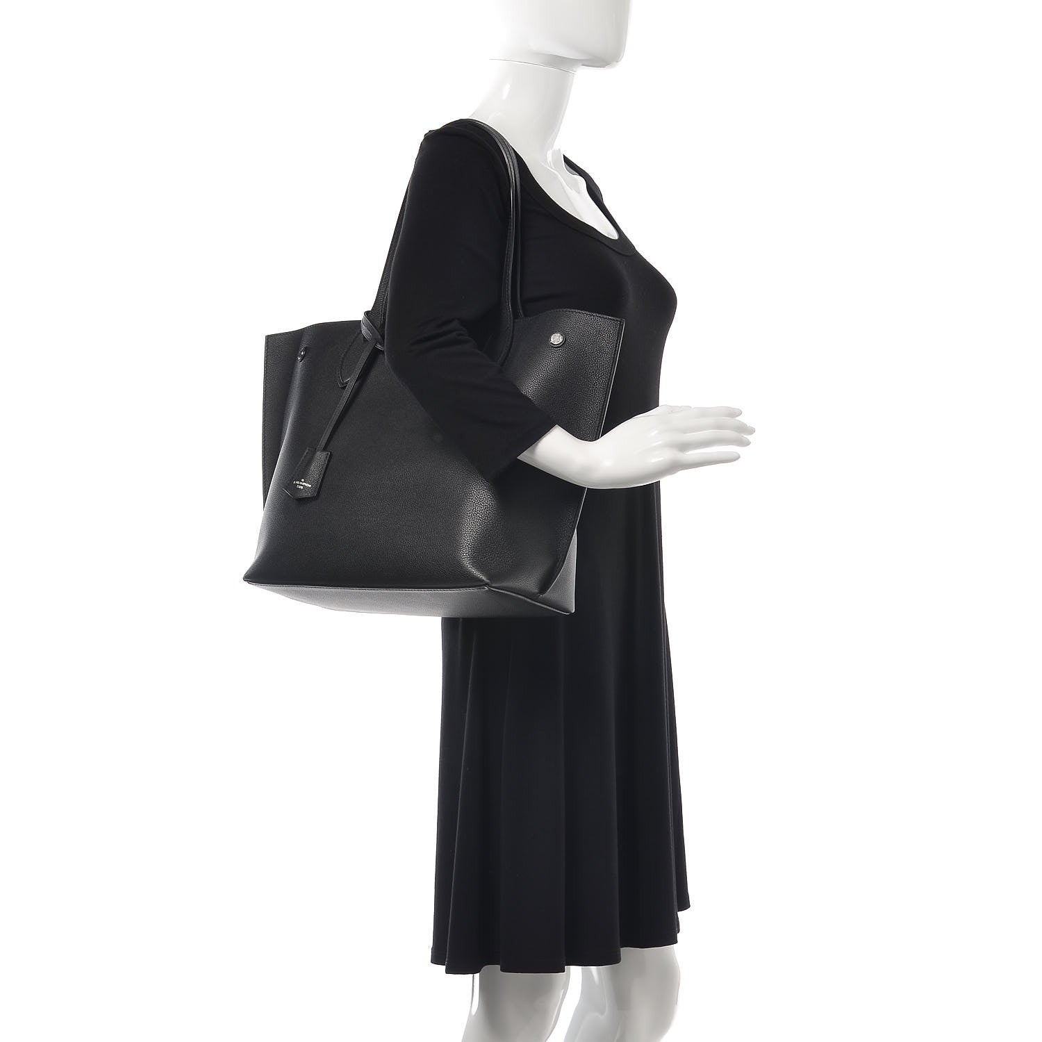 Louis Vuitton Calfskin Lockme Go Tote Black 2 of 15