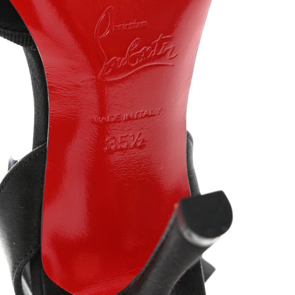 Christian Louboutin Crepe Satin Cassia Lace Up 100 Pumps 35.5 Black 7 of 9
